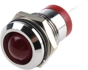 Produktbild RS PRO LED erhaben 12mm chrom 2Vdc HE rot
