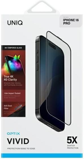 Produktbild Uniq Optix Vivid iPhone 16 Pro 6.3" clear szkło hartowane z aplikatorem (1 Stk., Apple iPhone 16 Pro)