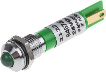 Image du produit RS PRO LED verte ultrabrillante chrome satiné
