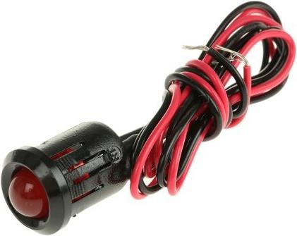 Produktbild Rs Pro LED erhaben 12mm schwarz 12Vdc HE rot