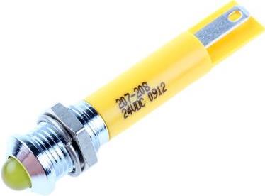 Produktbild RS PRO LED erhaben 8mm chrom 24Vdc gelb