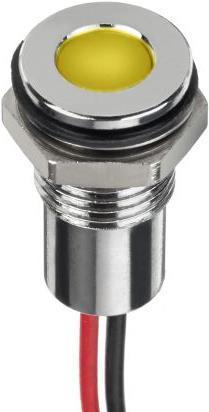 Produktbild RS PRO 8mm flush IP67 sealed chrome LED,yel 24V