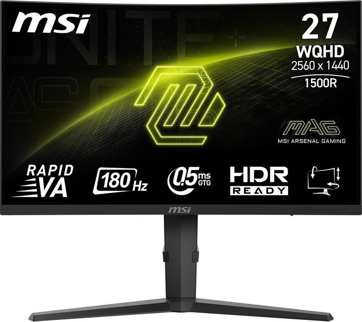 Produktbild MSI MAG 275CQPFDE Gaming Monitor - QHD Cuved Panel, 180Hz, 0,5ms (2560 x 1440 Pixel, 27")