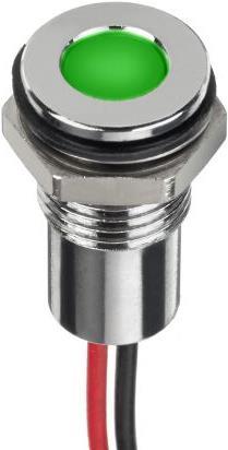 Produktbild RS PRO 8mm flush IP67 sealed chr LED,green 20mA