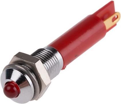 Produktbild RS PRO LED erhaben 6mm chrom 12Vdc HE rot