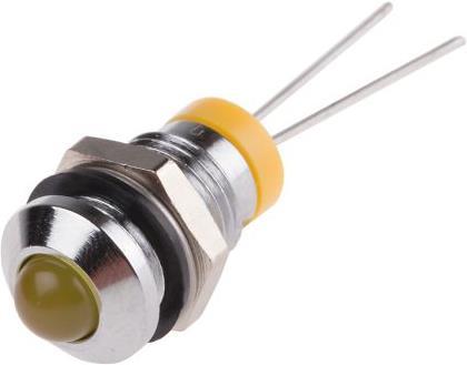 Produktbild RS PRO LED vorst 8mm chrom Pins 2VDC gelb IP67