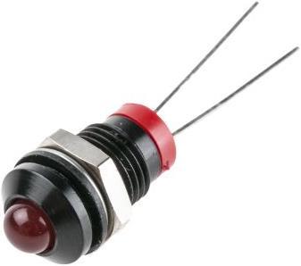 Actual product image RS PRO IP67 8mm HE red LED black chr prominent