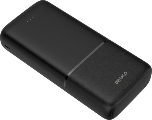 Immagine prodotto Deltaco Powerbank con ricarica rapida, 3 porte, 2x USB-A 18W, 1x USB-C PD 20W, 20.000 mAh nero (20000 mAh, 20 W)