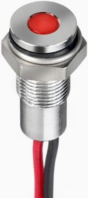 Produktbild RS PRO 6mm flush IP67 sealed chrome LED,red 24V