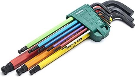 Actual product image MGA SATA 9 piece hexagon spanner with ball point - ST09101CHBSJ