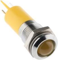 Produktbild RS PRO LED erhaben 14mm chrom 24Vdc gelb