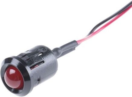 Produktbild Rs Pro LED erhaben 12mm schwarz 24Vdc HE rot