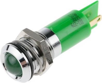 Produktbild RS PRO LED Einbau-Anzeige grün 14mm 12Vdc