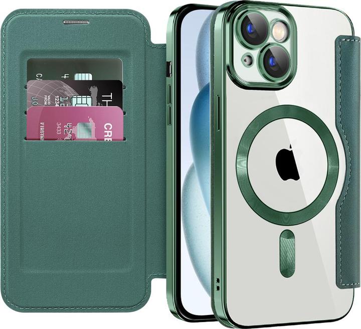 Produktbild Techsuit - SmartMag Book Case - iPhone 15 - Green (Apple iPhone 15)
