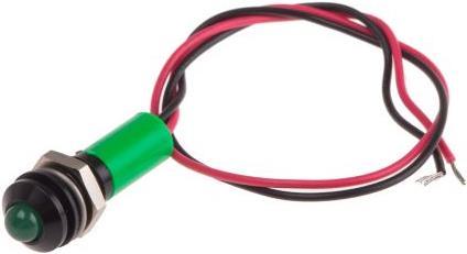 Produktbild RS PRO 8mm vorsteh schwarz LED Dräht grü 220VAC