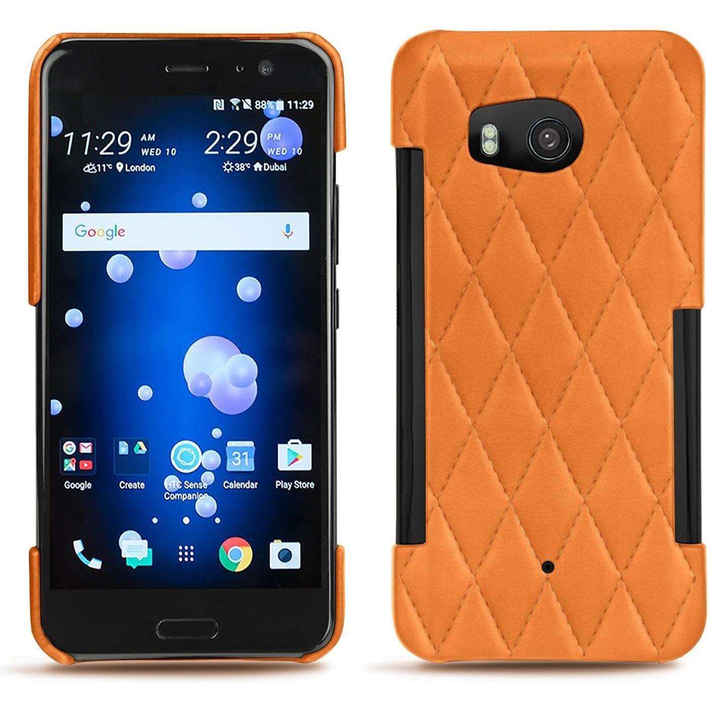 Thumbnail - Noreve Lederschutzhülle (HTC U11), Smartphone Hülle, Orange