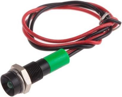 Produktbild RS PRO 6mm vertieft schwarz LED Dräht grü 12VDC