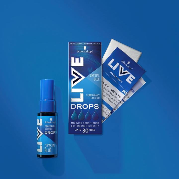 Produktbild Schwarzkopf LIVE Drops Hair Color Washout - Crystal Blue, 30 ml