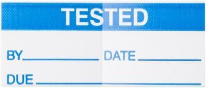 Produktbild RS PRO Label 'TESTED' hellblau