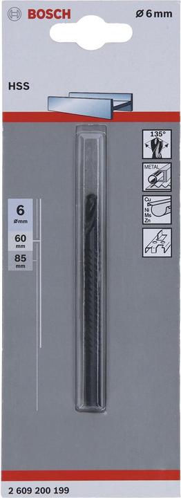 Produktbild Bosch Professional Zubehör Fräsbohrer HSS, 6 mm, 85 mm, d 6 mm (6 mm)