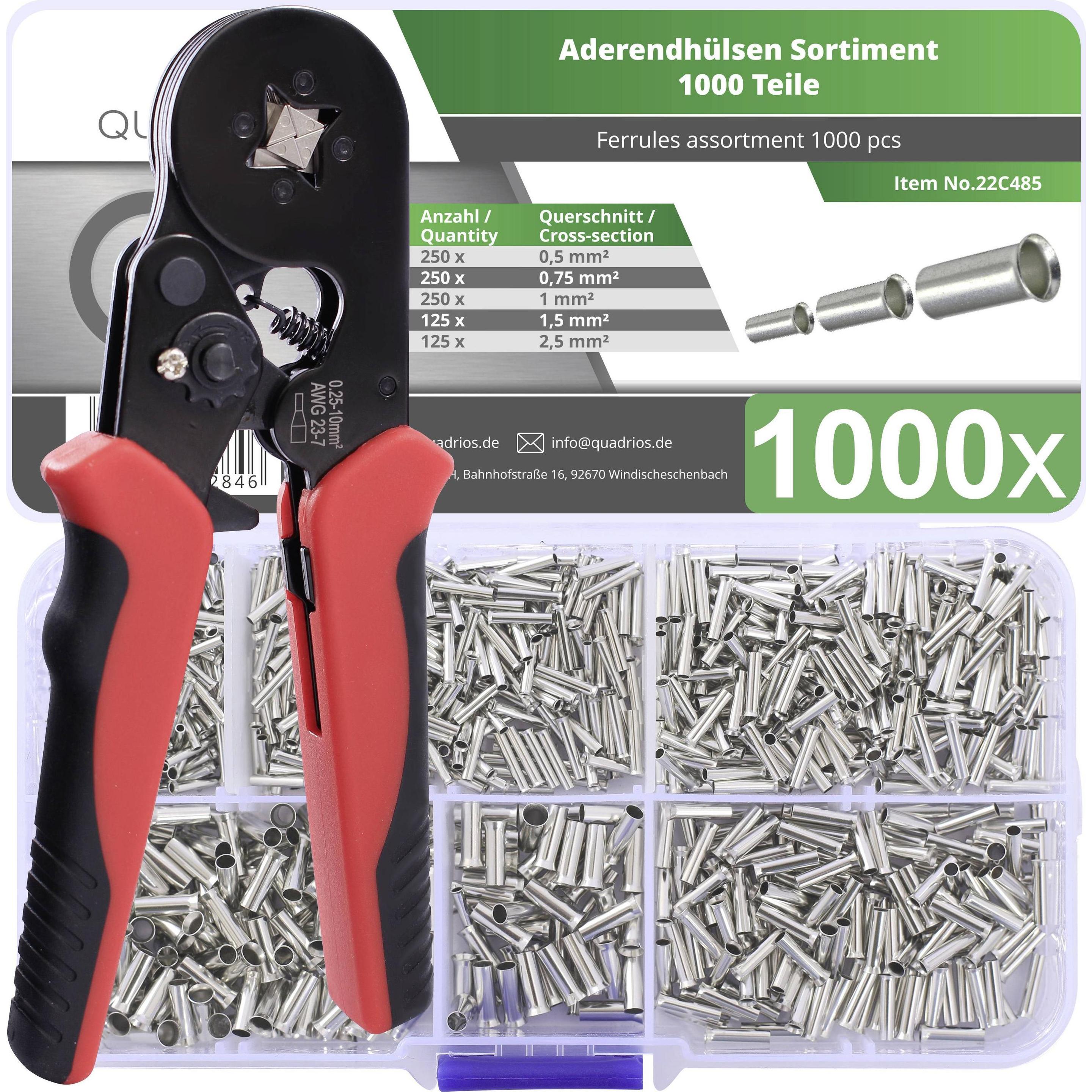 Quadrios, Collegamento per cavi, 23T034 Assortimento di puntalini per fili non isolati 1 set