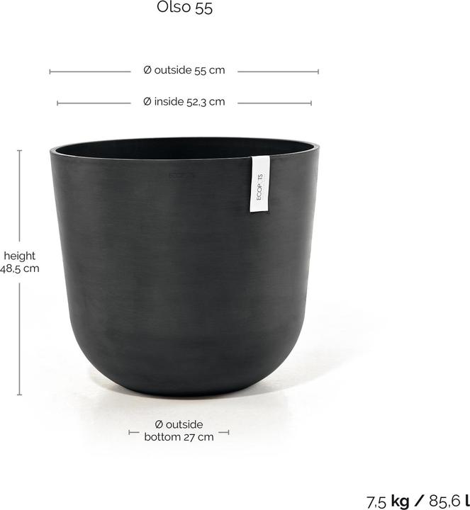 Actual product image Ecopots Oslo (55 x 48 cm)