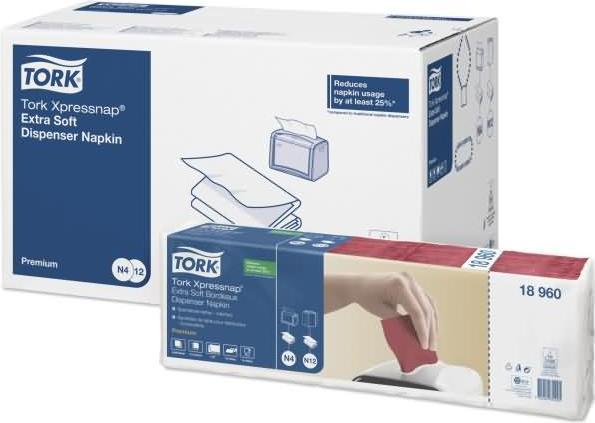 Produktbild Tork Spenderservietten Xpressnap Extra (N4-System) 16,5x21,3cm 2-lagig bordeaux VE=8x5x200 Stück (8 x)