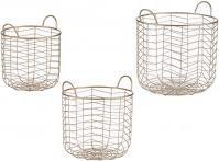 Giftdecor Satz 3 runde Metallkörbe cham Seiten n (3 x)