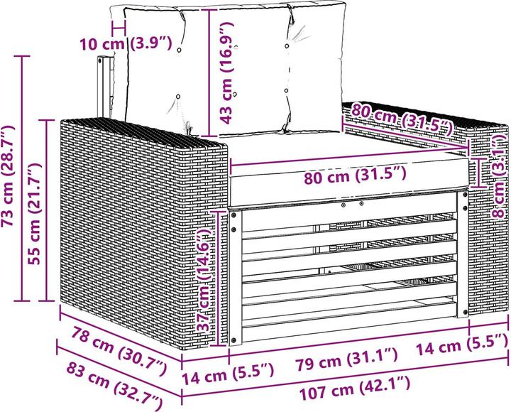 Produktbild vidaXL Outdoor-Sofa