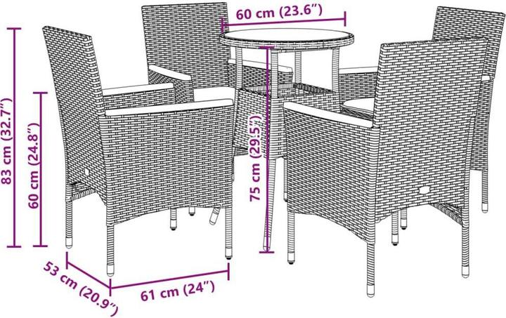 Produktbild vidaXL Garten Essgruppe