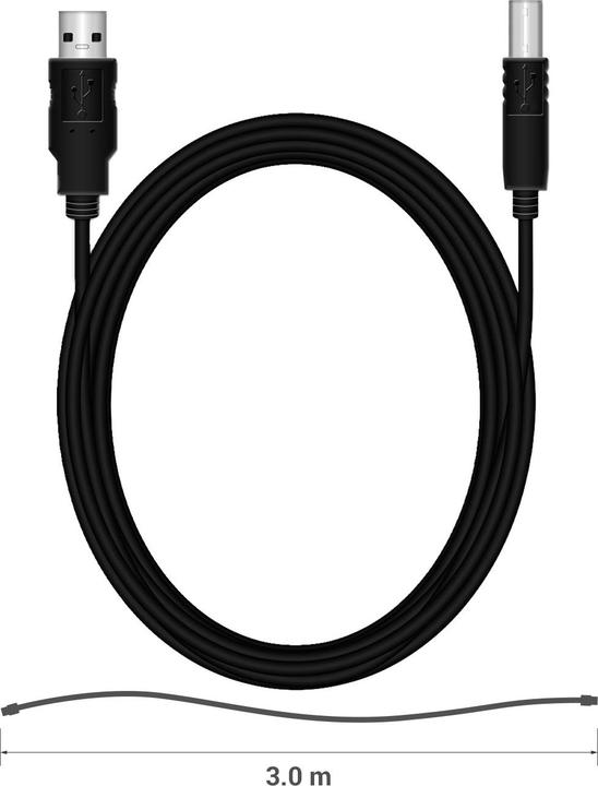 Image du produit MediaRange USB type A - USB type B (3 m, USB 2.0)