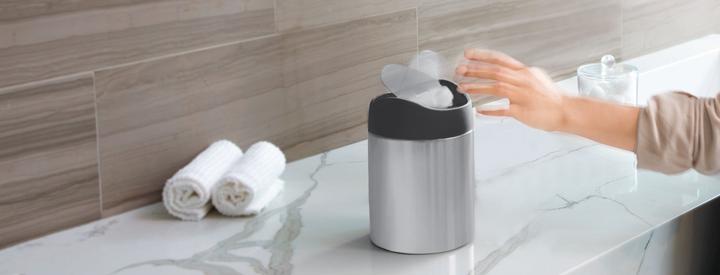 Actual product image Simplehuman Waste garbage can 1.5 l, silver (1.50 l)