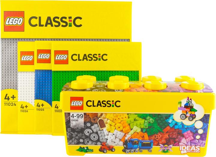 Productafbeelding LEGO Klassieke bouwsteendoos + 4 platen - 10696 NIEUW! Onderdelen 488x (10696, LEGO Klassiek)