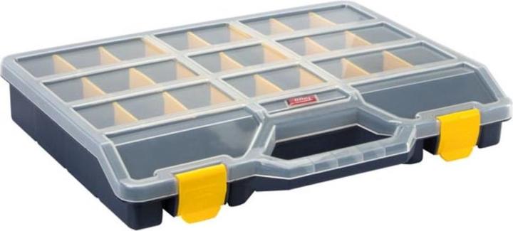 Produktbild Raaco Sortimentskasten B388xT290xH61mm max. 25 Fächer 21 lose Trennwände transparent schwarz