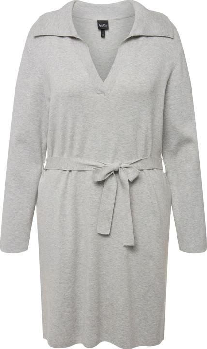 Produktbild Ulla Popken Strickkleid, Gürtel, Hemdkragen, V-Ausschnitt, Langarm (50, 52)