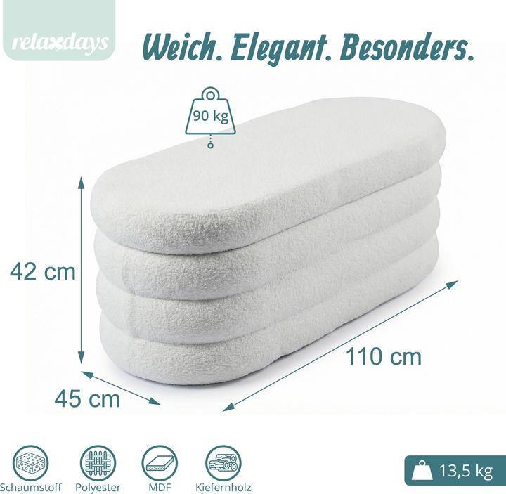 Produktbild Relaxdays Sitzbank (110 cm)