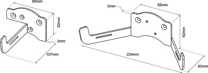 Produktbild Multibrackets Kabelhalterung Wand, Metall, weiss, max 2 kg (22.40 cm)