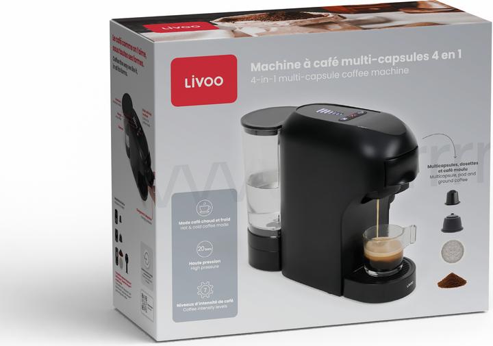 Actual product image Livoo 4-in-1 multi-capsule coffee machine (NESCAFÉ Dolce Gusto, NESPRESSO Vertuo, Senseo)