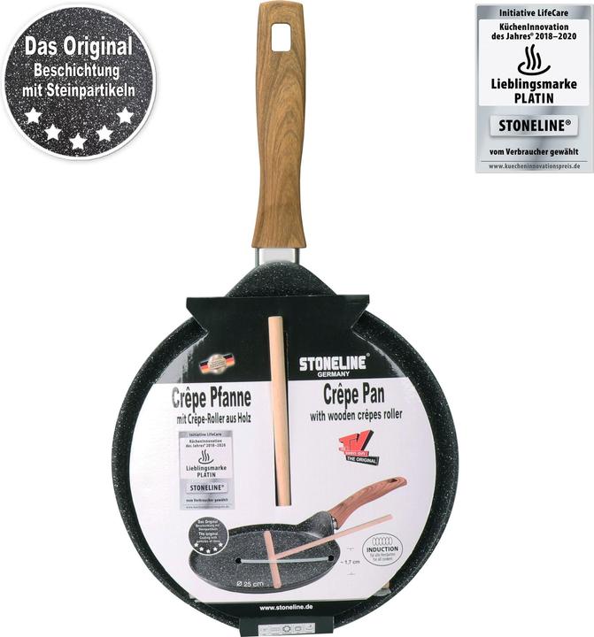 Produktbild Stoneline Back to Nature Crêpes-Pfanne 25 cm, mit Teigverteiler (Crêpe Pfanne, 25 x 6.80 cm)