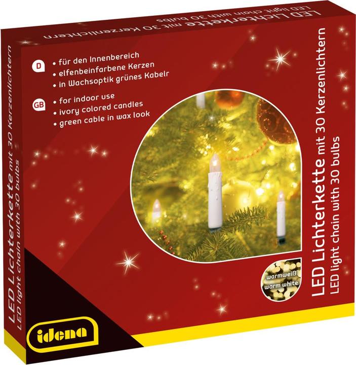 Actual product image Idena Candlelight chain LED 30 warm white for indoors (0.24 m)