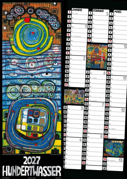 Produktbild Hundertwasser Streifenkalender Art 2027