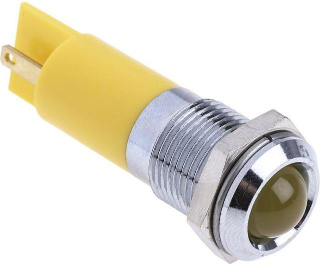 Produktbild RS PRO LED erhaben 14mm chrom 24Vdc gelb
