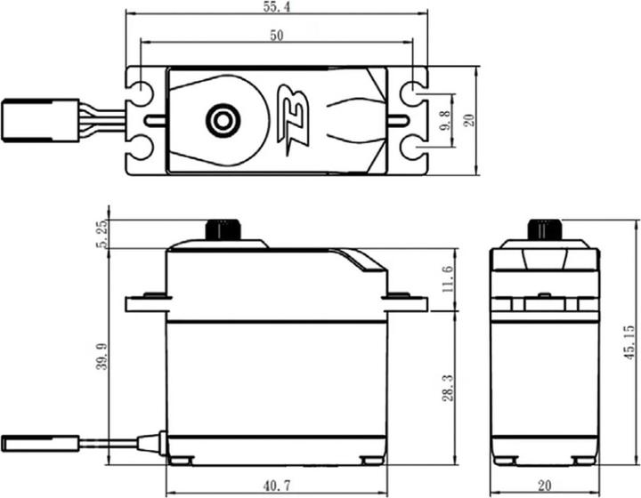 Produktbild Savöx b-08kg (6v/8kg/0,15s) analog standard servo "budget by "