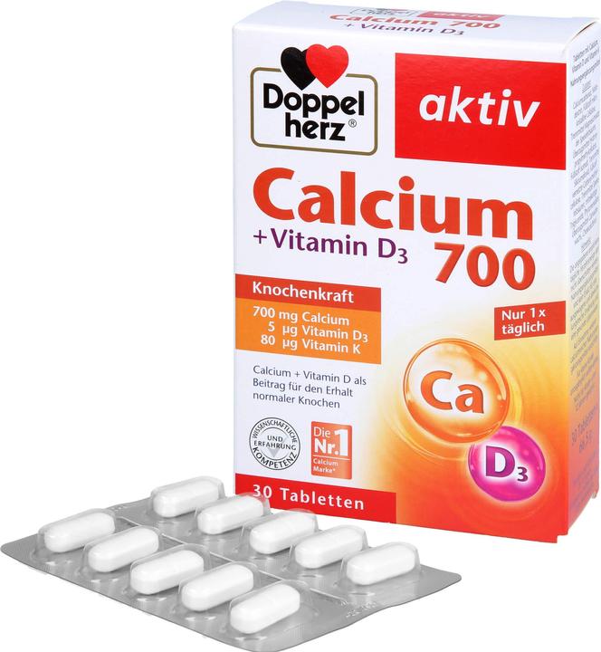 Actual product image Queisser Pharma DOUBLE HEART CALCIUM 700+D3 (30 Piece, Pills)