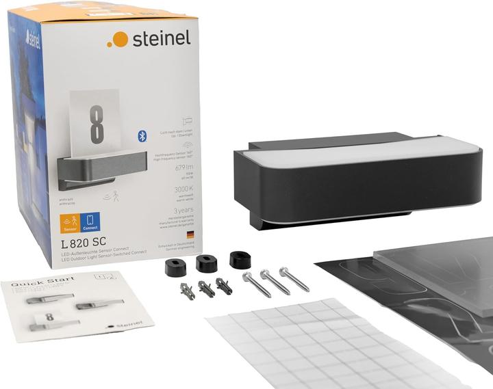 Produktbild Steinel L 820 SC SI Up- & Downlight House number 087579 LED-Aussenwandleuchte mit Bewegungsmelder, L (5 m)