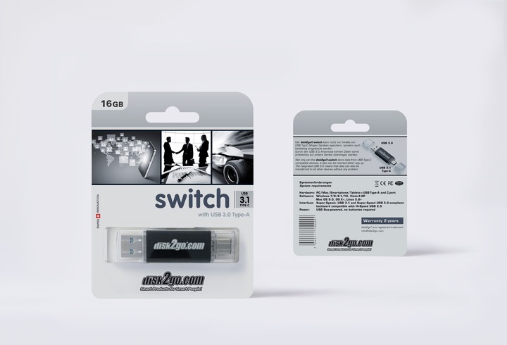 Immagine prodotto Disk2go Switch (16 GB, USB 3.0, USB-A, USB-C)
