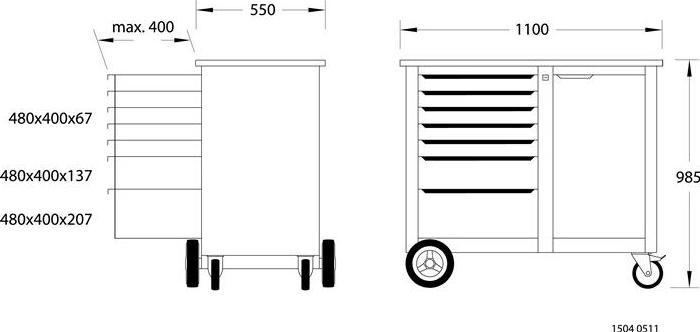 Produktbild Gedore Werkbank (110 cm, 55 cm)