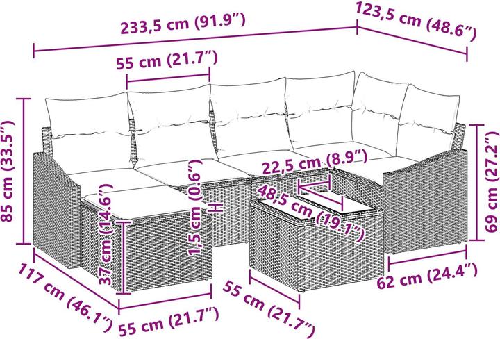Produktbild vidaXL Modulares Sofa