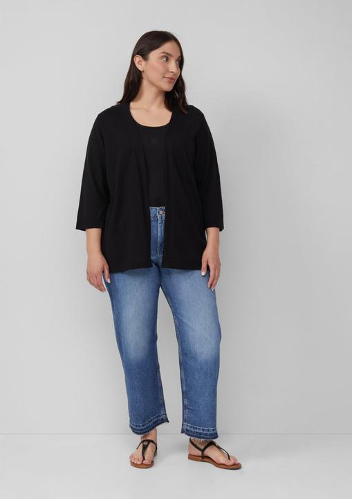 Produktbild s.Oliver Strickjacke Feinstrick-Cardigan aus Baumwolle mit 3/4-Ärmeln (44)