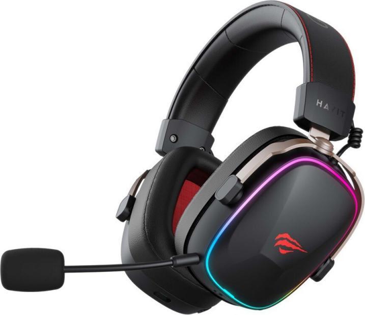 Actual product image Havit H2039BG Gaming BT Headset, RGB, Black / Gold (Wireless)